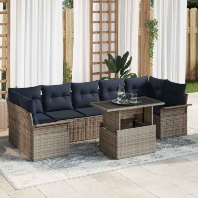 Garden Sofa Set 8 pcs. Gray...