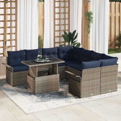Garden Sofa Set 9 pcs. Gray...