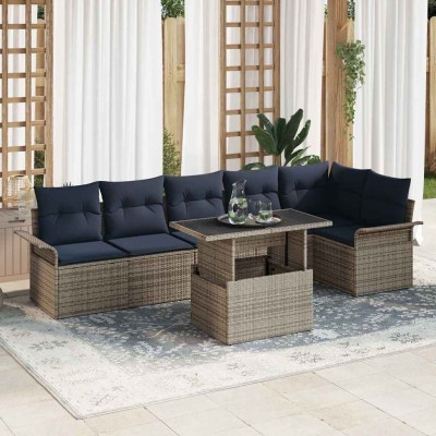 Garden Sofa Set 7 pcs. Gray...