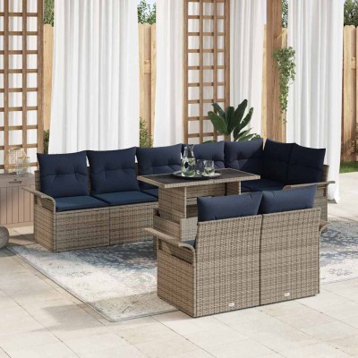 Garden Sofa Set 9 pcs. Gray...