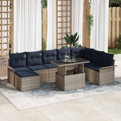 Garden Sofa Set 9 pcs. Gray...