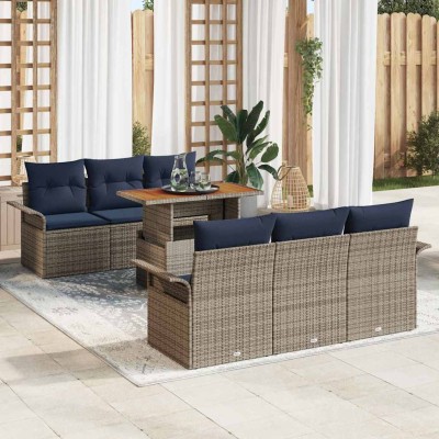 Garden Sofa Set 7 pcs. Gray...
