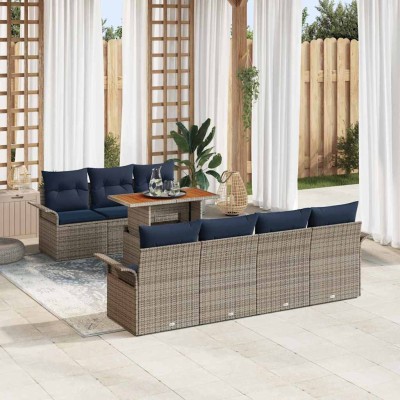 Garden Sofa Set 8 pcs. gray...