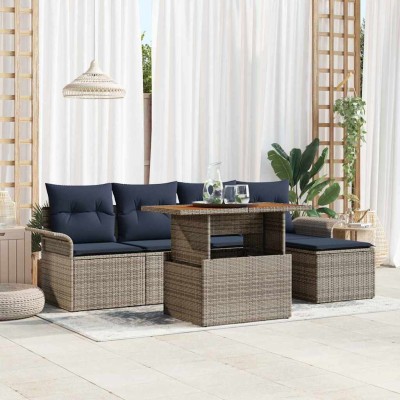Garden Sofa Set 6 pcs. gray...