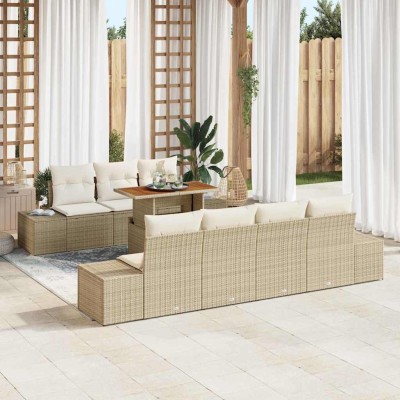 Garden Sofa Set 8 pcs. Sand...