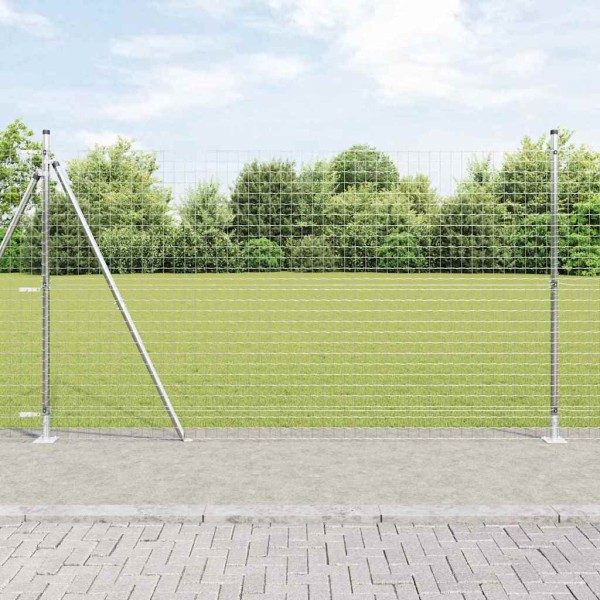 Fence post with concrete foundation 52 pcs. Silver