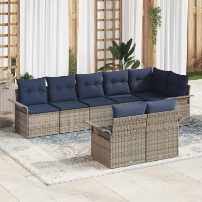 Garden Sofa Set 8 pcs. Gray...