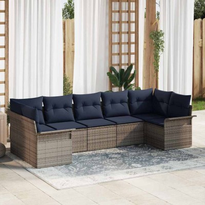 Garden Sofa Set 7 pcs. Gray...