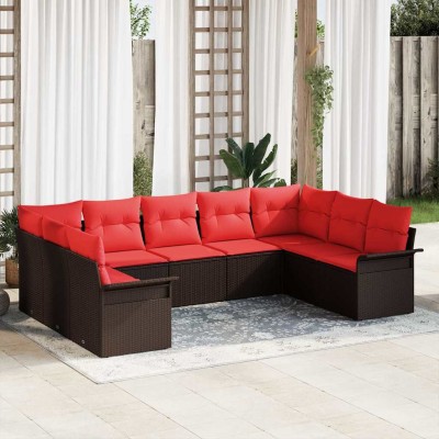 Garden Sofa Set 9 pcs. Sand...