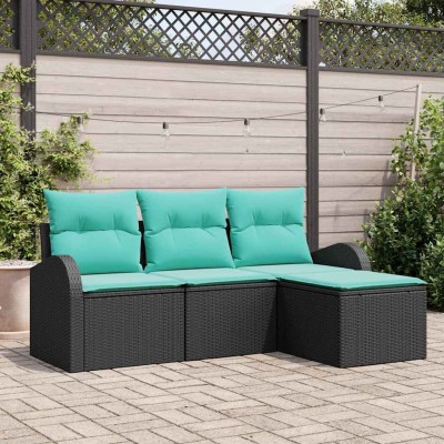 Sofa set 4 pcs. Black and...