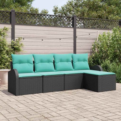 Sofa set 5 pcs. Black and...