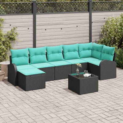 Sofa set 8 pcs. Black and...