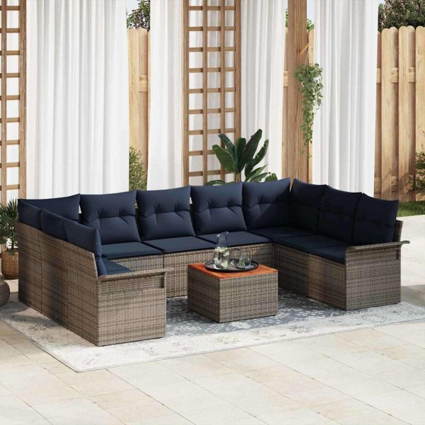Garden Sofa Set 10 pcs. 9-Number of seats