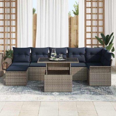 Garden Sofa Set 8 pcs. Gray...
