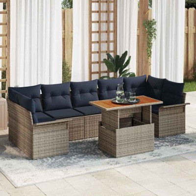 Garden Sofa Set 8 pcs. Gray...