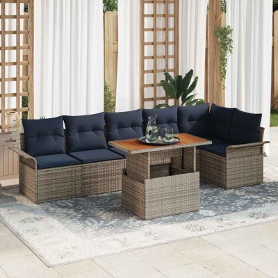 Garden Sofa Set 7 pcs. Gray...