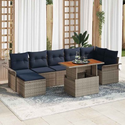 Garden Sofa Set 8 pcs. Gray...