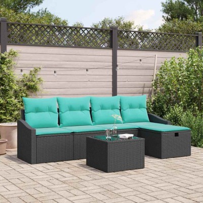 Sofa set 6 pcs. Black...