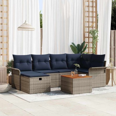 Garden Sofa Set 7 pcs. Gray...