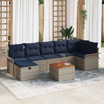 Garden Sofa Set 8 pcs. Gray...