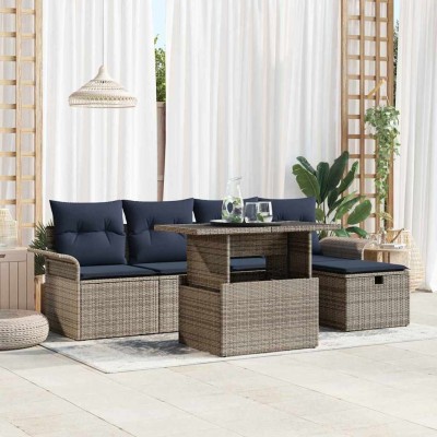 Garden Sofa Set 6 pcs. Gray...