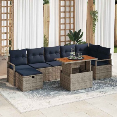 Garden Sofa Set 8 pcs. Gray...