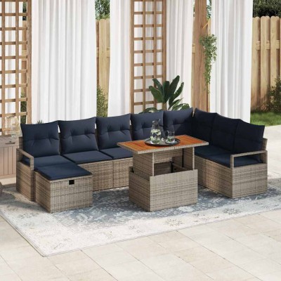 Garden Sofa Set 9 pcs. Gray...