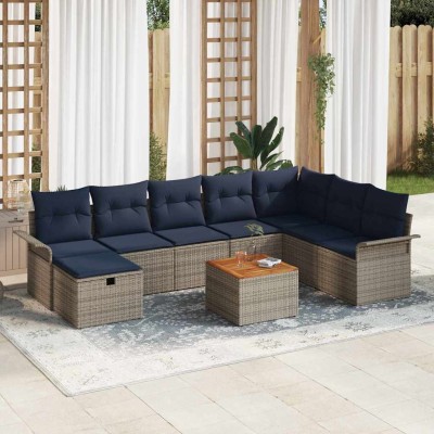 Garden Sofa Set 9 pcs. Gray...