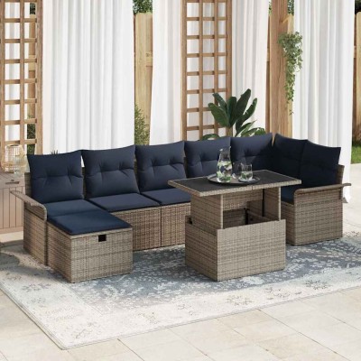 Garden Sofa Set 8 pcs. Gray...