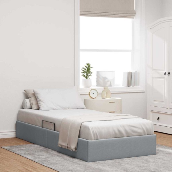 Safety bed with storage Light gray 203 x 100 cm Fabric