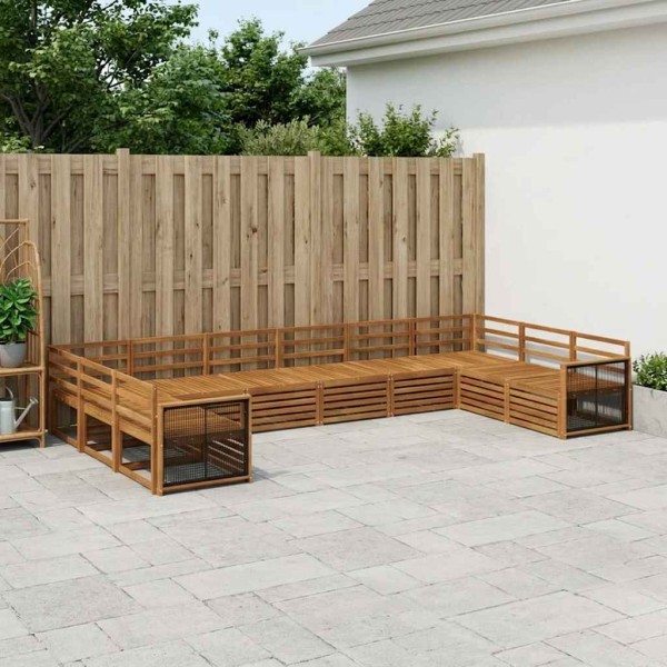 Sofa sets 10 pcs. Solid acacia wood