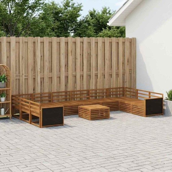 Sofa sets 11 pcs. Solid acacia wood