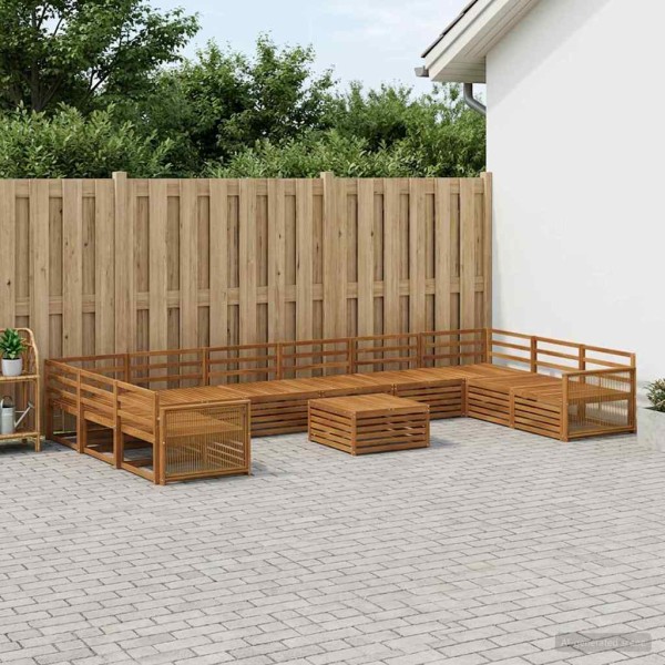Sofa sets 11 pcs. Solid acacia wood