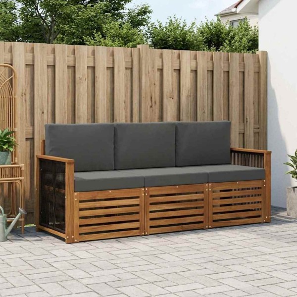 Sofa sets 3 pcs. Solid acacia wood