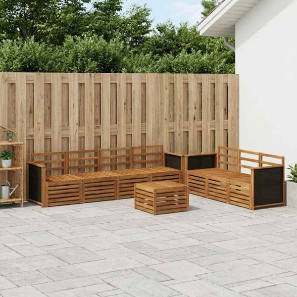 Sofa sets 8 pcs. Solid acacia wood