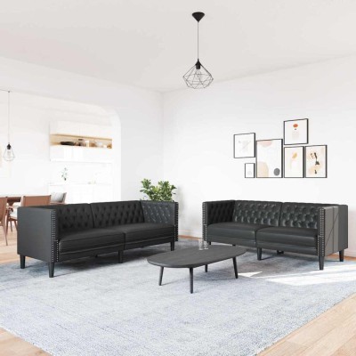 Svetainės sofa 2 vnt. Juoda...