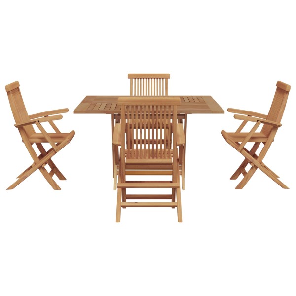 Garden dining set Brown Solid teakwood