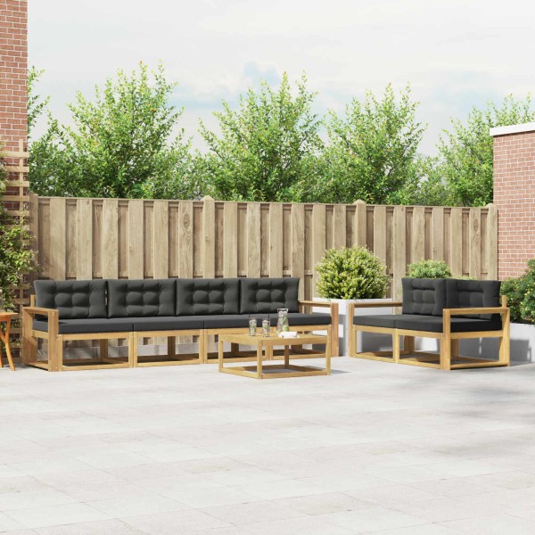 Outdoor sofa set 6 pcs. White and anthracite