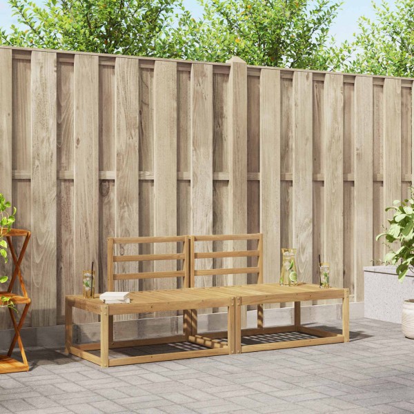 Outdoor sofa set 2 pcs. White Solid acacia wood