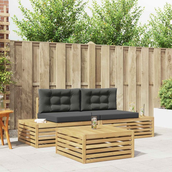 4 pcs. Outdoor sofa set Polyester White