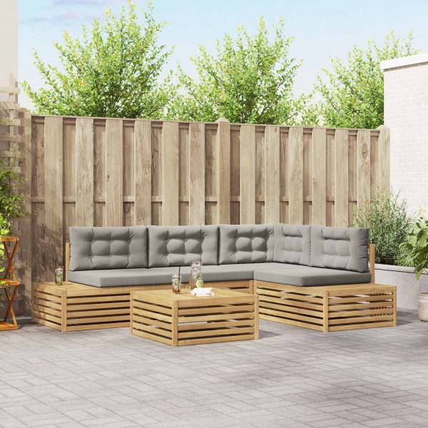 6 pcs. Outdoor sofa set Polyester White