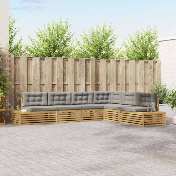 7 pcs. Outdoor sofa set Polyester White