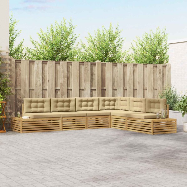 7 pcs. Outdoor sofa set Polyester White