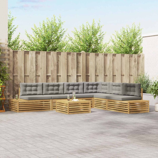 8 pcs. Outdoor sofa set Polyester White