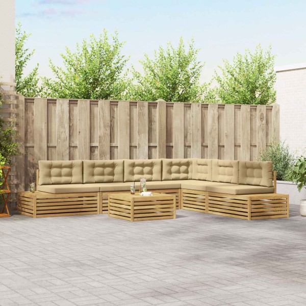 8 pcs. Outdoor sofa set Polyester White