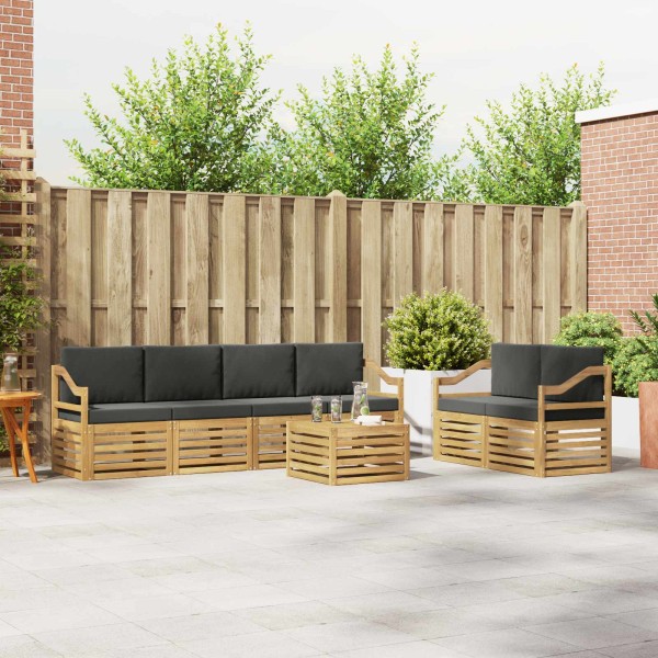Outdoor sofa set 7 pcs. White and anthracite Polyester