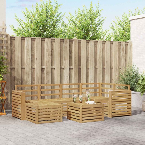 Outdoor sofa set 7 pcs. White Polyester