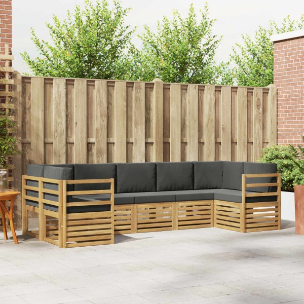 Outdoor sofa set 7 pcs. White and anthracite Polyester