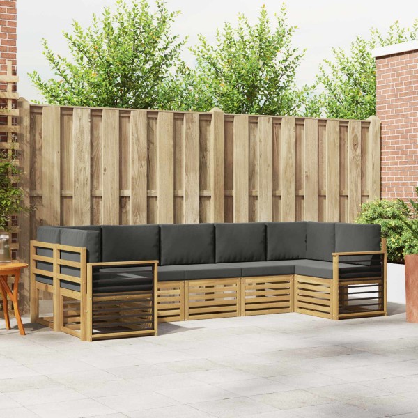 Outdoor sofa set 7 pcs. White and anthracite Polyester