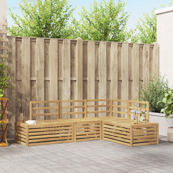 Outdoor sofa set 4 Unit White Solid acacia wood